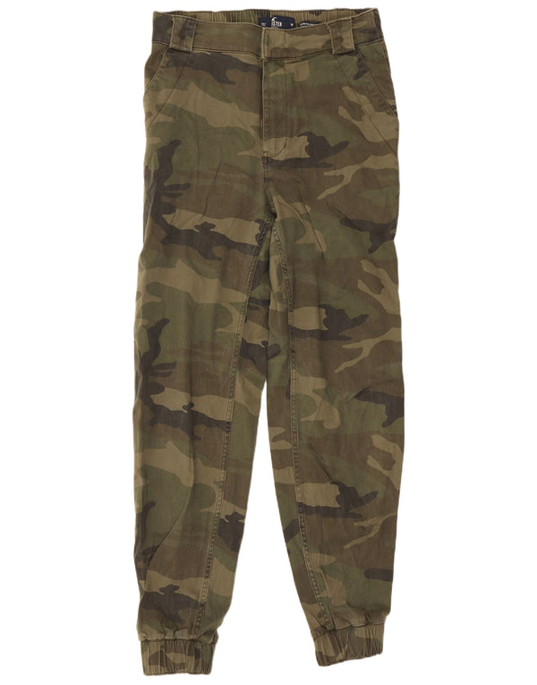 Damskie spodnie codzienne z wysokim stanem Hollister, średnie W29 L29, kamuflaż khaki