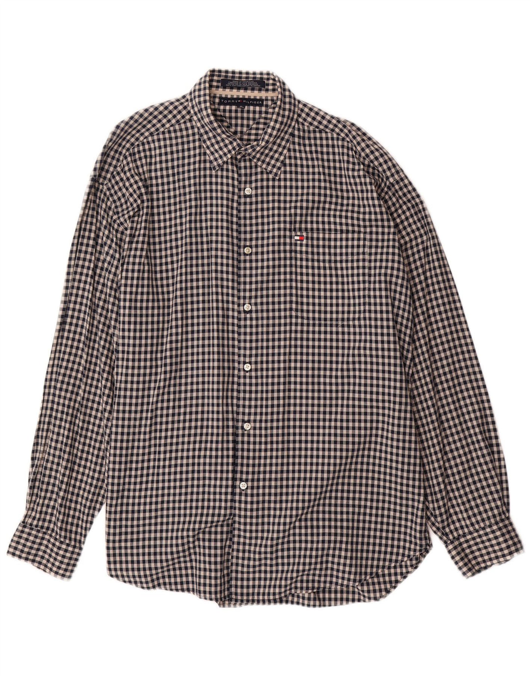 Koszula męska TOMMY HILFIGER XL, bawełniana, w czarną kratkę