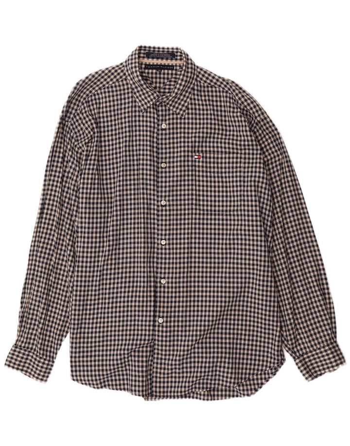 Koszula męska TOMMY HILFIGER XL, bawełniana, w czarną kratkę