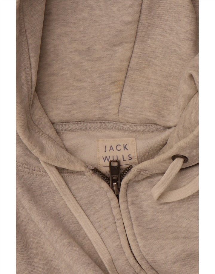JACK WILLS Męski sweter z kapturem i zamkiem, mały, szary, bawełniany