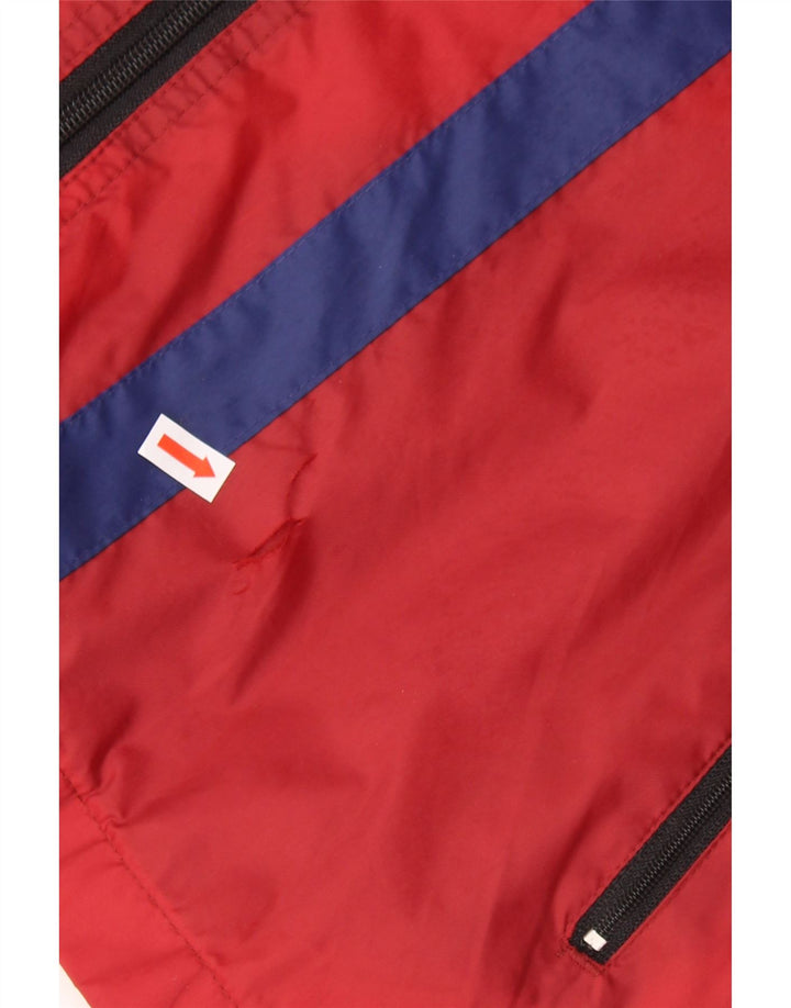 VINTAGE Mens Graphic Windbreaker Jacket UK 40 Large Red Colourblock Vintage Vintage and Second-Hand Vintage from Messina Hembry 