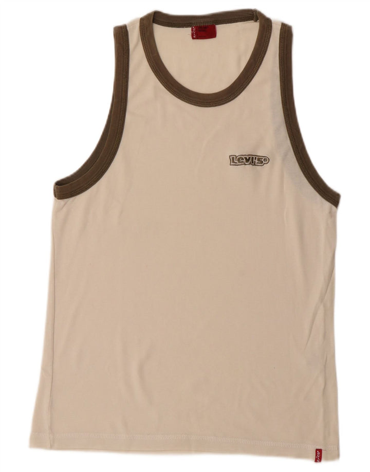 Męska kamizelka Levi's, mała, z bawełny w kolorze złamanej bieli