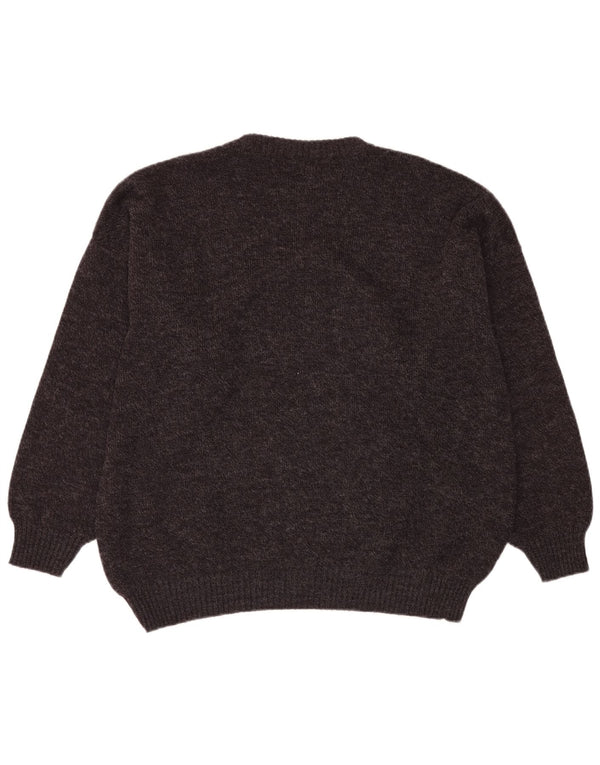 Męski sweter z okrągłym dekoltem VINTAGE IT 54 XL Szary Fair Isle Wool