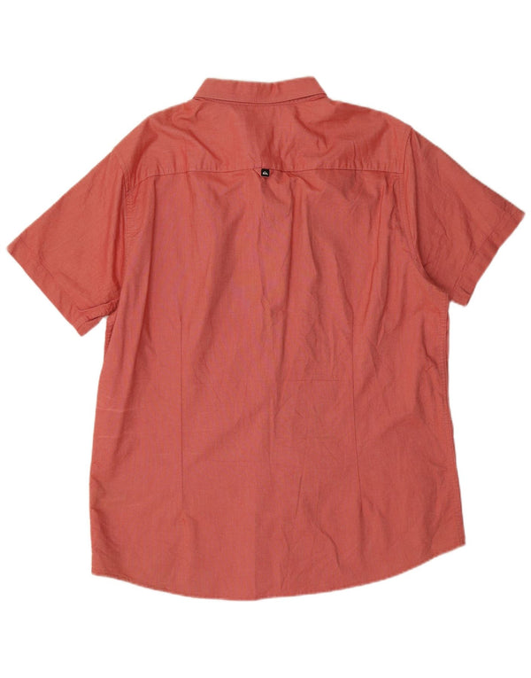 Quiksilver Mens Short Sleeve Shirt Large Red Cotton