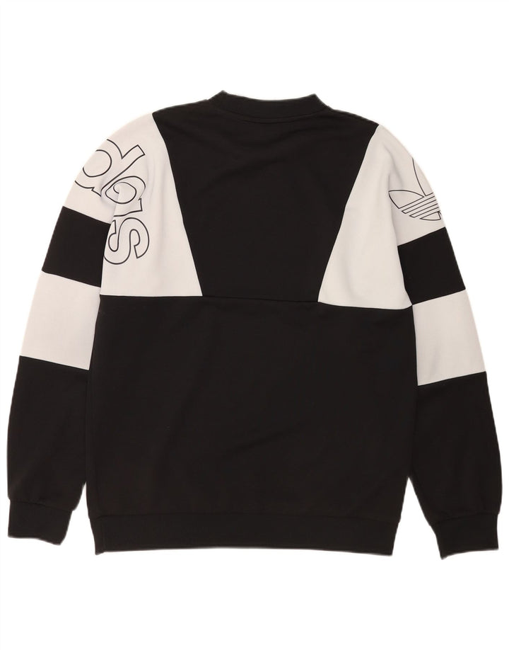 Męska bluza Adidas z grafiką, średnia czarna, poliester z blokami kolorów