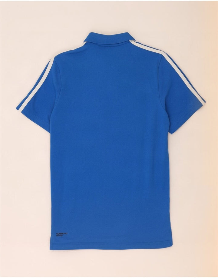 Męska koszulka polo Adidas Climalite, mała, niebieska, bawełniana