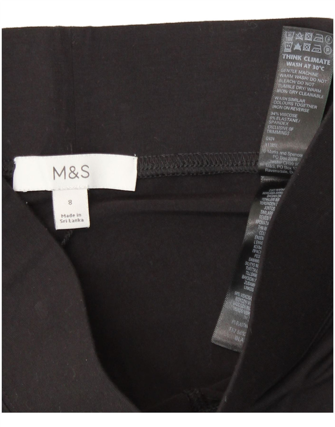 Damskie legginsy Marks & Spencer UK 8 Small, czarna wiskoza