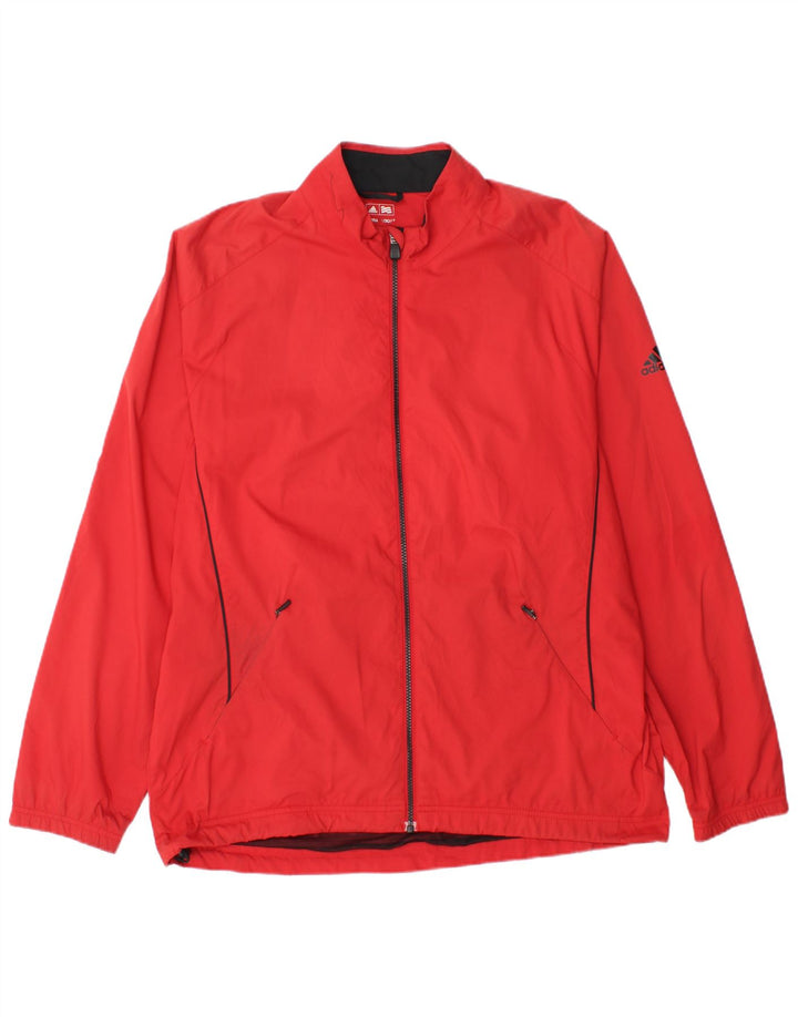 Adidas Męska kurtka przeciwdeszczowa Clima Proof UK 42 XL, czerwony poliester z blokami kolorów