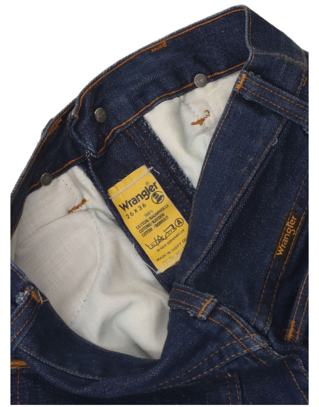 Damskie proste dżinsy Wrangler W26 L28 Niebieskie bawełniane