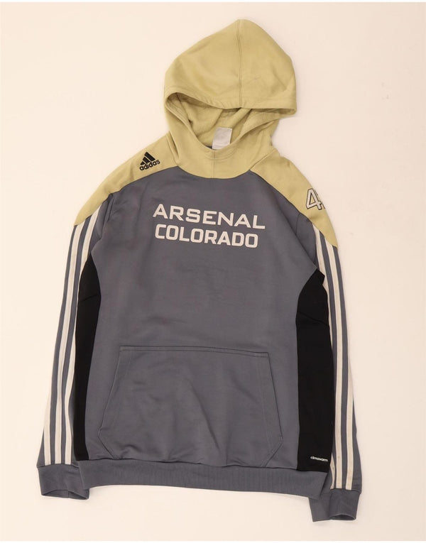 Damska bluza z kapturem ADIDAS Arsenal Colorado UK 16/18, duża, szara