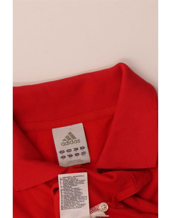 Męska koszulka polo Adidas, średnia czerwona, bawełniana