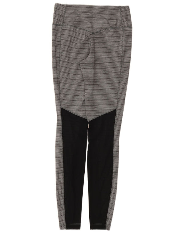Damskie legginsy Nike Dri Fit UK 8, małe, szare, nylonowe bloki kolorów