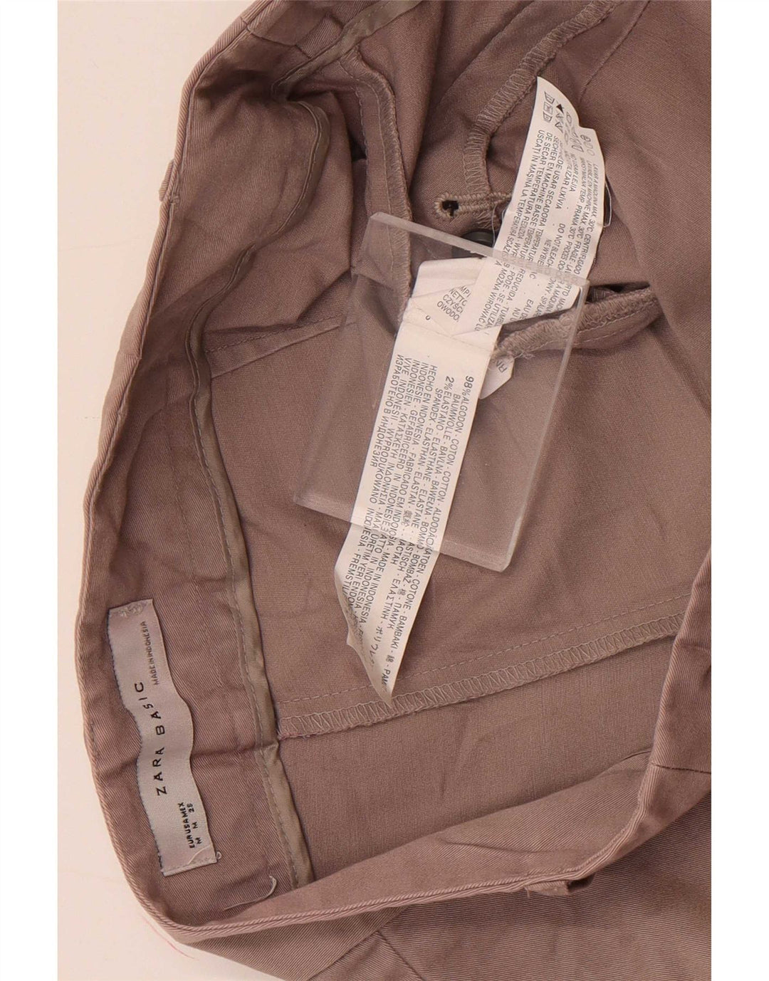 Damskie spodenki codzienne Zara, średnie W28, brązowa bawełna