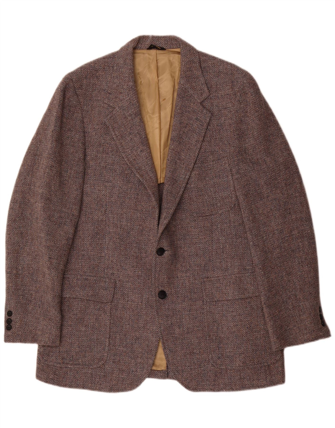 Męska marynarka zapinana na 2 guziki Harris Tweed UK 38 Średnia szara wełna