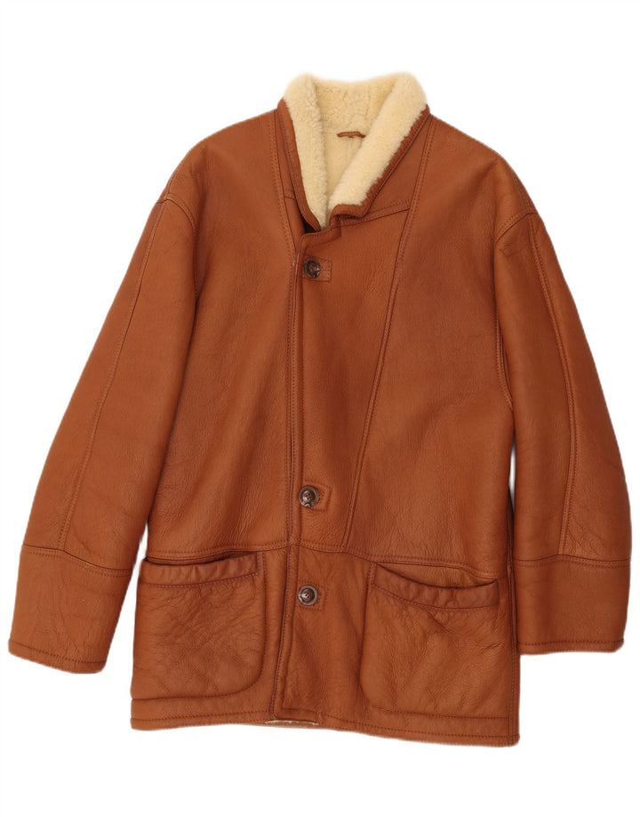 Męska kurtka Shearling VINTAGE IT 52 XL Brązowa kurtka Shearling