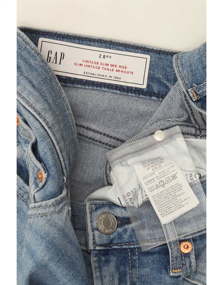 Damskie jeansy Gap ze średnim stanem W28 L27, niebieska bawełna