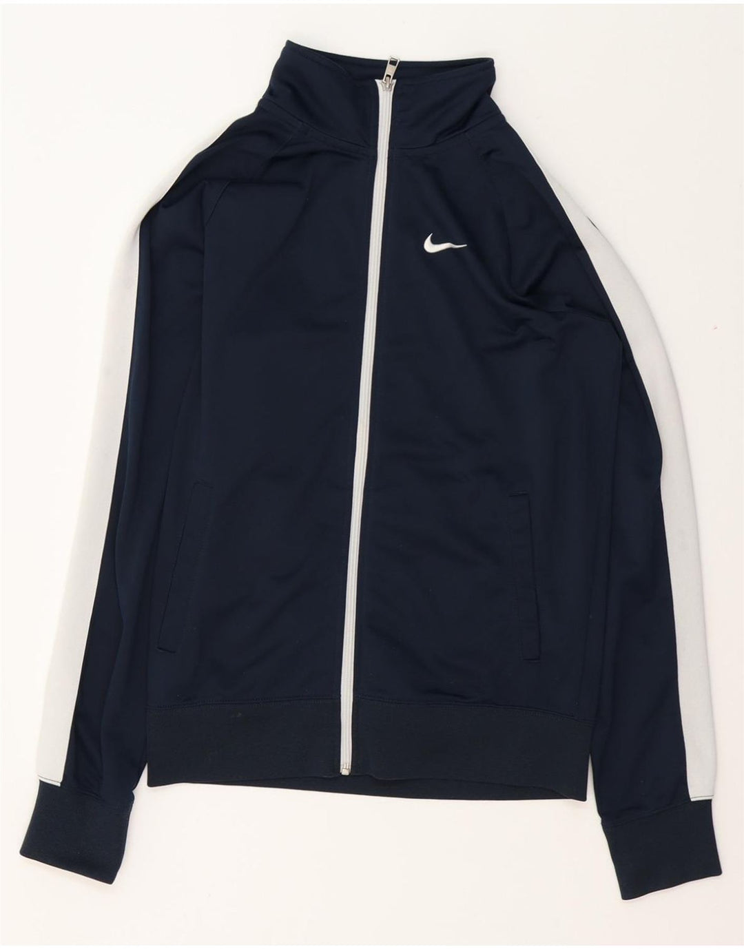 Męska kurtka dresowa NIKE, mała, granatowa, z poliestru w blokach kolorów