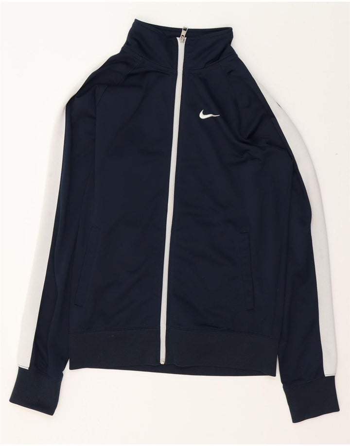 Męska kurtka dresowa NIKE, mała, granatowa, z poliestru w blokach kolorów