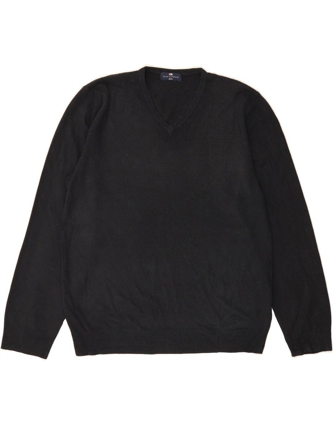 BLUE HARBOUR Mens V-Neck Jumper Sweater Large Navy Blue Acrylic Vintage Blue Harbour and Second-Hand Blue Harbour from Messina Hembry 
