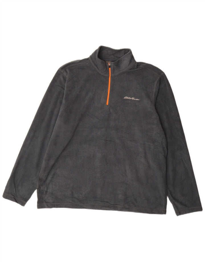 Męski sweter polarowy Eddie Bauer z zamkiem błyskawicznym XL, szary poliester