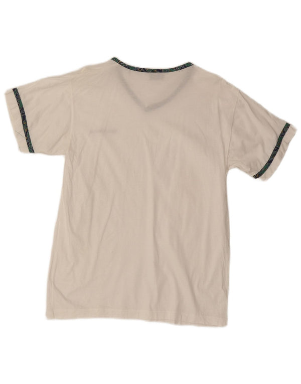 T-shirt męski Roccobarocco Top, średnia biała bawełna