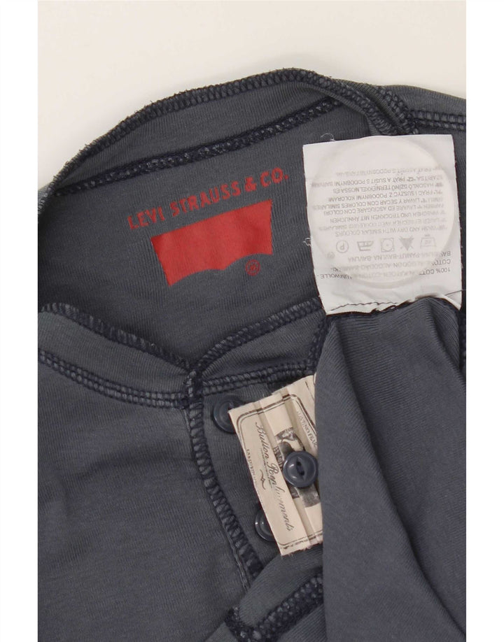 Męski top Levi's z długim rękawem, średni, granatowy, bawełniany