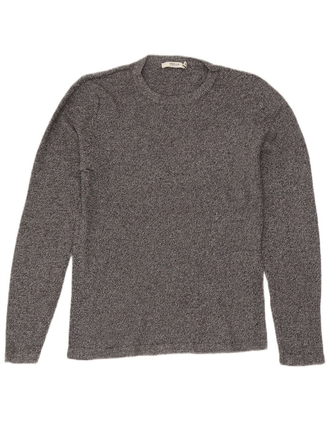 Męski sweter Jack & Jones z okrągłym dekoltem, średnioszary, bawełniany w plamki