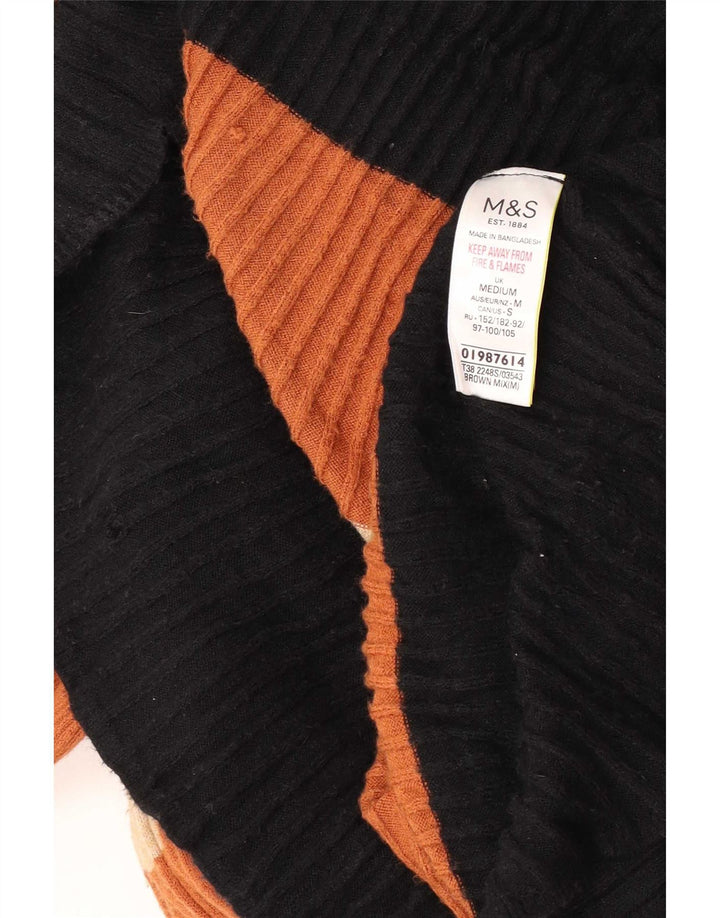 Marks & Spencer Damska sukienka maxi ze swetrem UK 12 w średnie brązowe paski