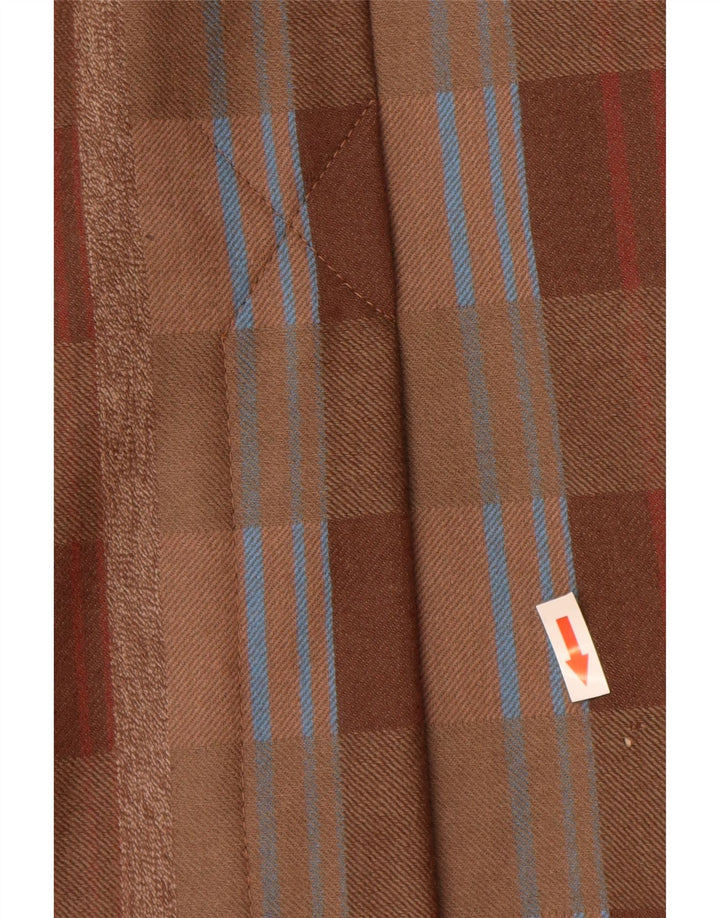 Vintage damska prosta spódnica z wysokim stanem IT 44 Medium W26 w brązową kratę