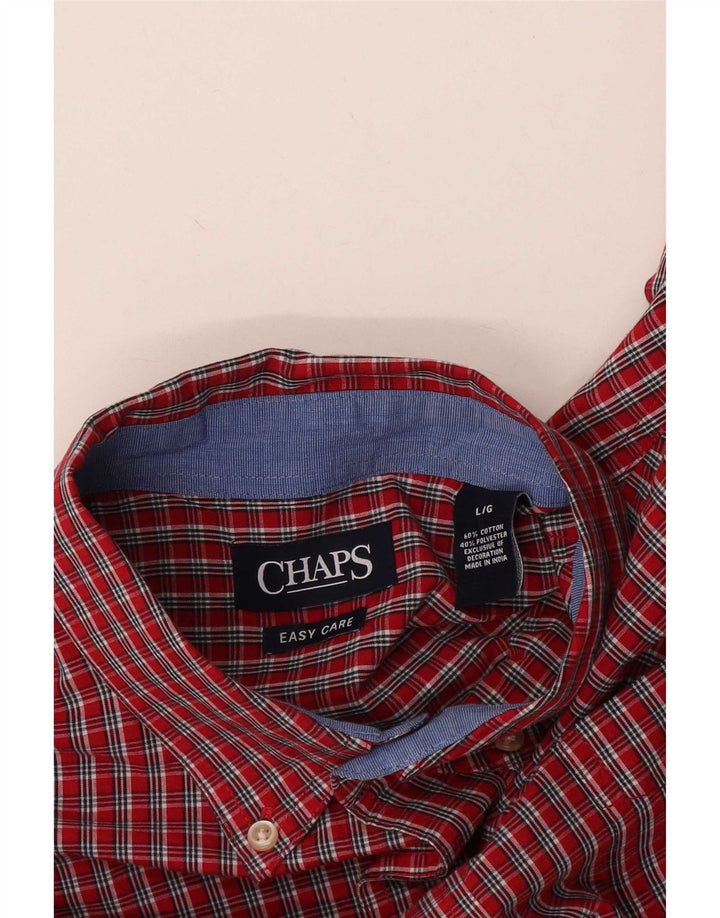 Koszula męska Chaps Easy Care, duża, bawełniana w czerwoną kratę