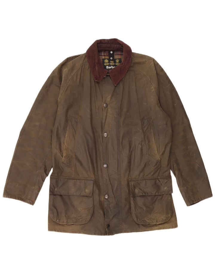 Męska kurtka Barbour z woskowanej bawełny UK 38, średnia bawełna khaki