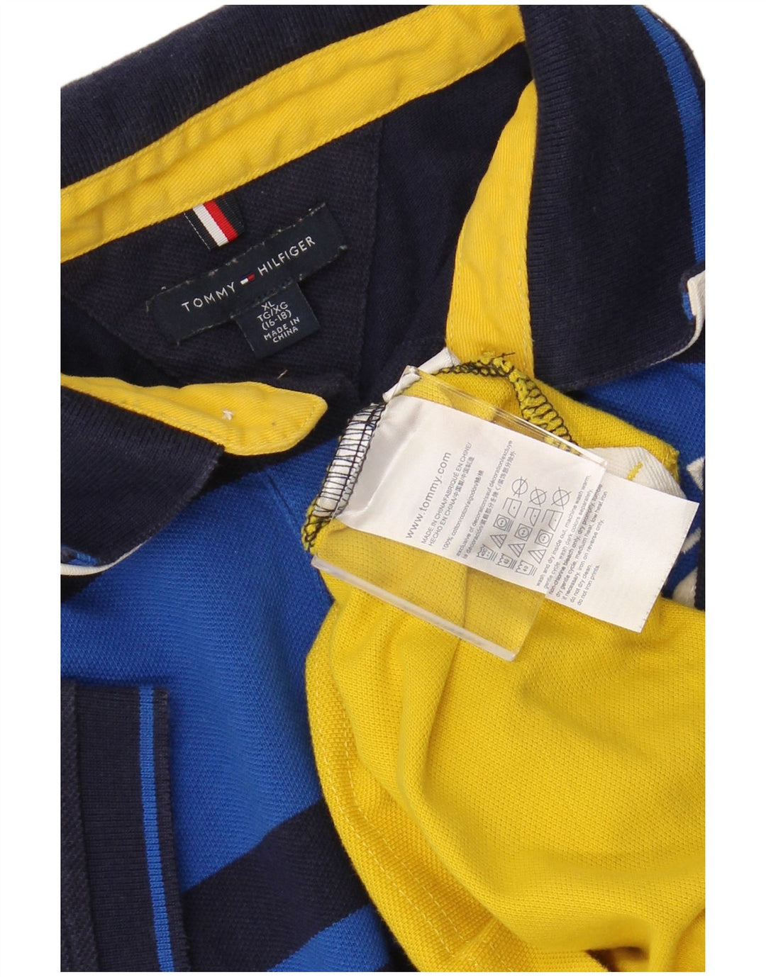 Chłopięca koszulka polo TOMMY HILFIGER 15-16 lat XL, wielokolorowa, z blokami kolorów