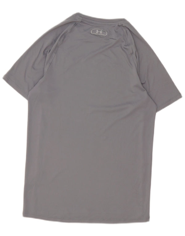 Męski T-shirt z grafiką Under Armour Heat Gear, mały, szary, poliestrowy
