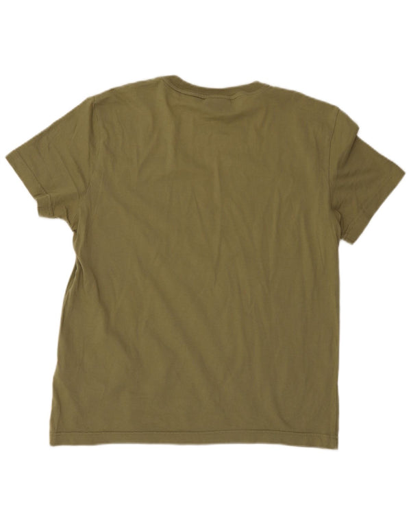 Męski T-shirt z grafiką Calvin Klein, duży, zielony, bawełniany