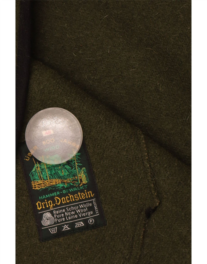 Vintage damski oversize'owy płaszcz ponczo IT 48 XL, zielona nowa wełna