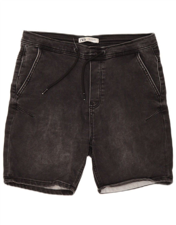 Damskie spodenki jeansowe Zara, duże, W32, szara bawełna