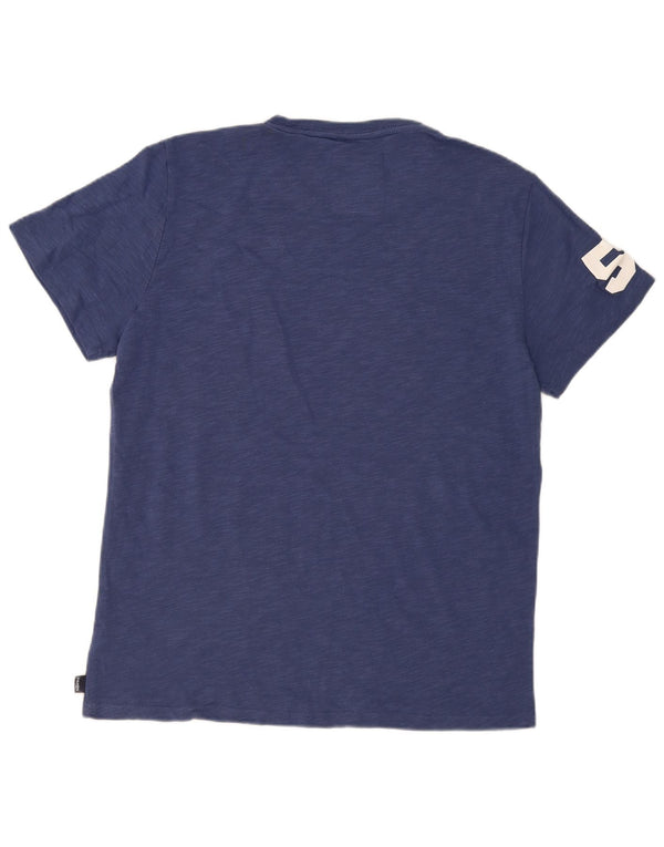 Męski T-shirt Superdry z grafiką, 2XL, niebieska, bawełniana