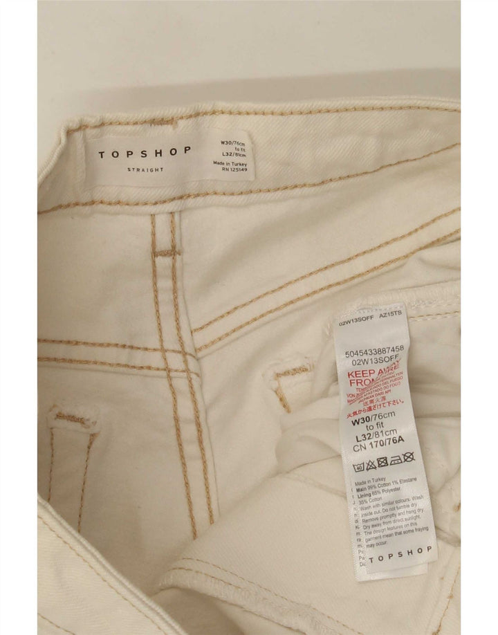 Damskie proste dżinsy Topshop W30 L26 Biała bawełna