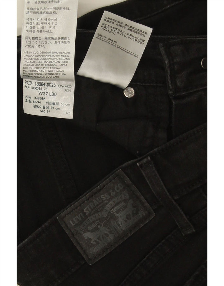 Damskie jeansy Levi's 712 Slim W27 L28 Czarna bawełna