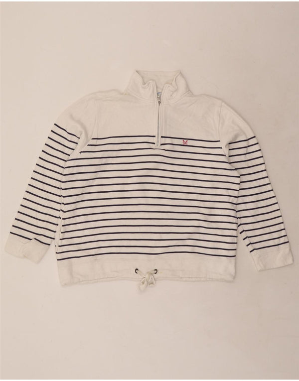CREW CLOTHING Damski sweter z zamkiem błyskawicznym UK 14 w duże białe paski