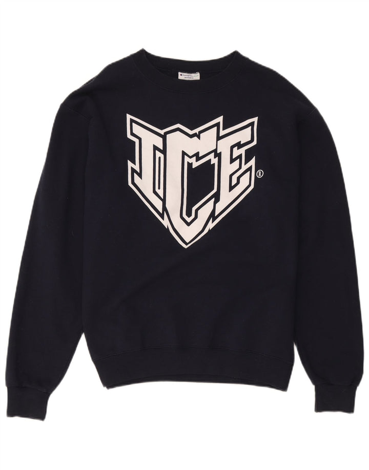 Męski sweter z grafiką Champion, średni granatowy, bawełniany