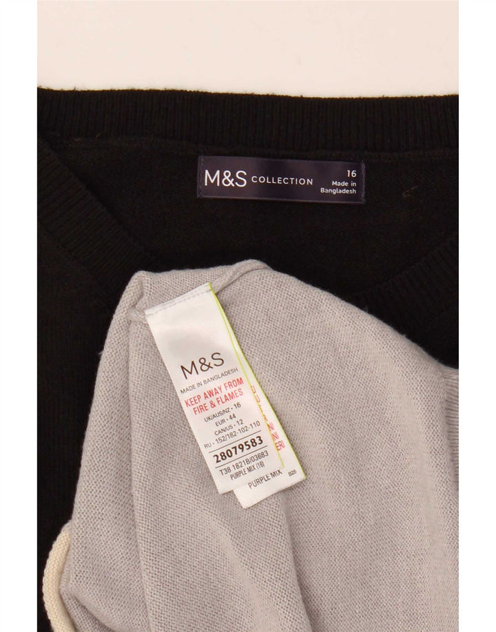 Marks & Spencer Damski sweter z dekoltem w łódkę, UK 16, duży, wielokolorowy