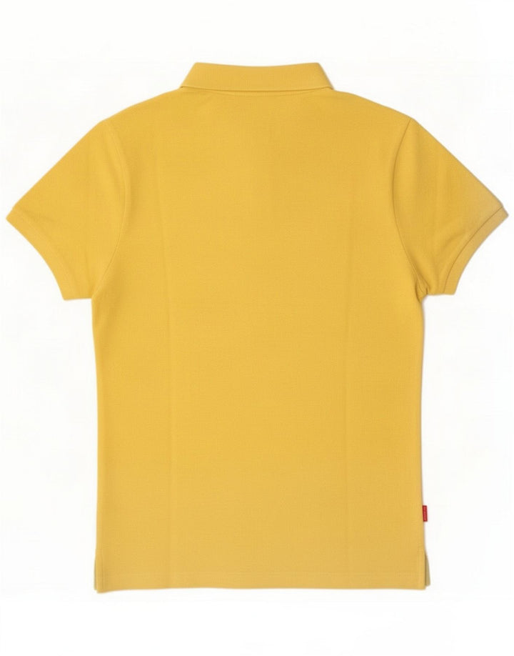 Blauer Męska koszulka polo, mała, żółta bawełniana