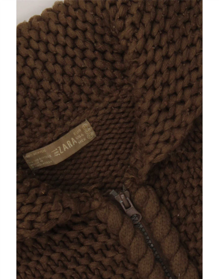Damski sweter z kapturem Zara UK 12, średni brąz