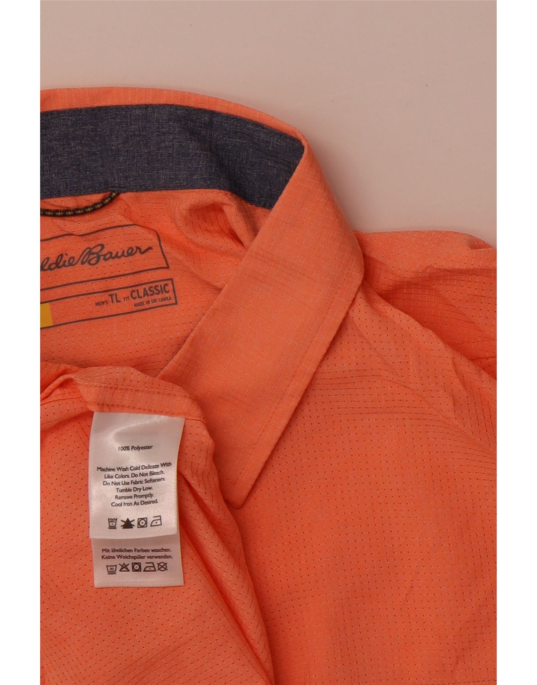 Koszula męska EDDIE BAUER o klasycznym kroju z krótkim rękawem, duża pomarańczowa