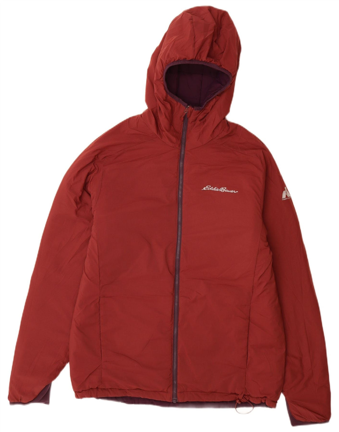 Męska dwustronna kurtka z kapturem Eddie Bauer UK 38 Średni burgundowy nylon