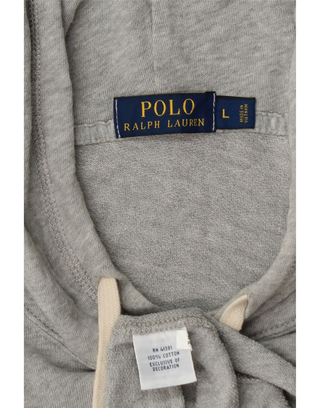 Męski sweter z kapturem Polo Ralph Lauren, duży, szary, bawełniany