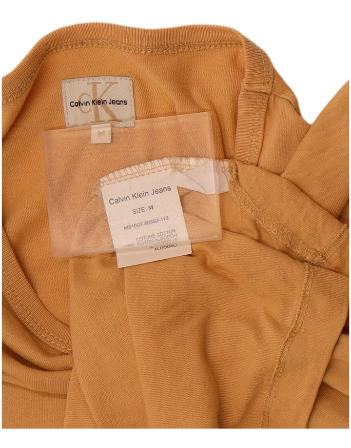 CALVIN KLEIN JEANS Mens Top Long Sleeve Medium Yellow Cotton
