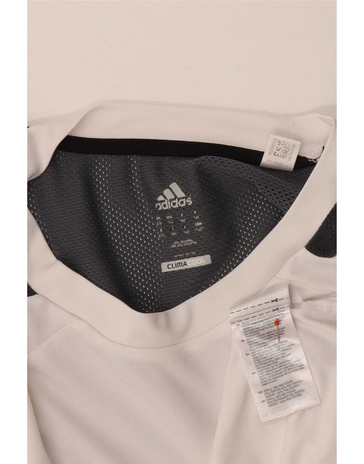 Adidas Męska koszulka Climacool Top 2XL Biały poliester z blokami kolorów