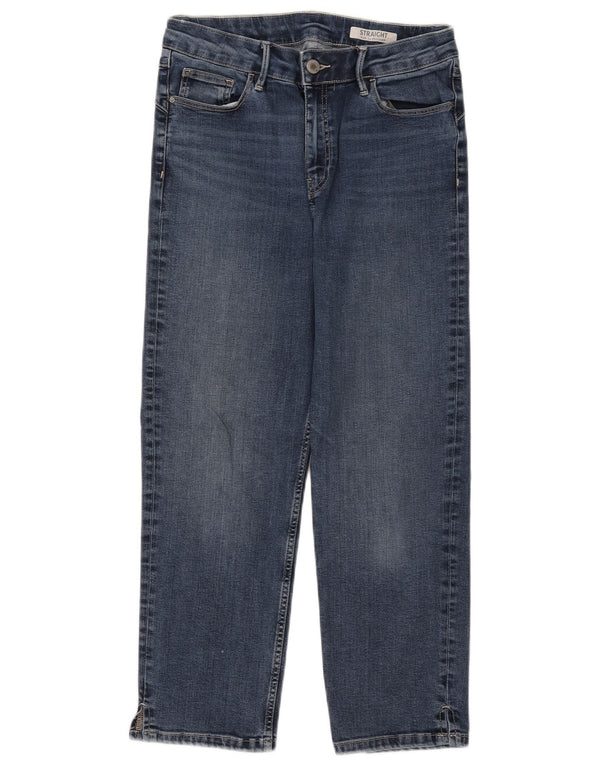 Marks & Spencer Damskie proste dżinsy Capri UK 12 Medium W30 L23 Niebieskie